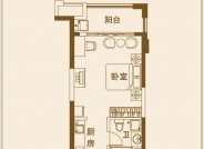 单身公寓F（建筑面积：44.06㎡ 1室0厅1卫）